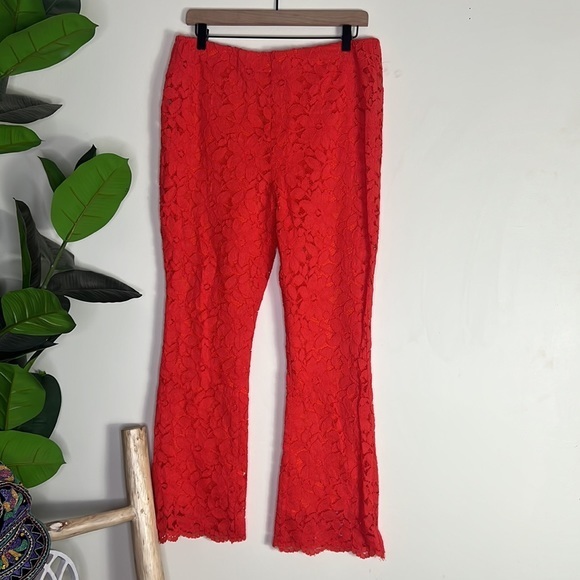 Women's Orange Lace Pants - Picture 2 of 9